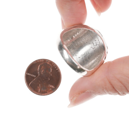 sz12.75 Zuni Dan Simplicio(1917-1969) Large waterweb turquoise ring - Estate Fresh Austin