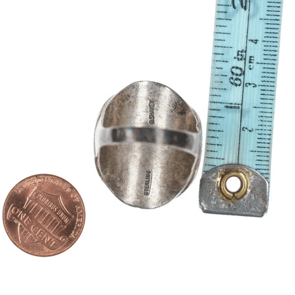 sz13 Large Robert Shakey Navajo silver and turquoise cluster ring - Estate Fresh Austin