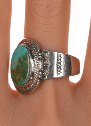 sz13 Nelson Navajo silver and turquoise ring - Estate Fresh Austin