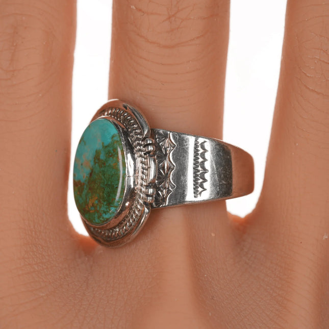 sz13 Nelson Navajo silver and turquoise ring - Estate Fresh Austin