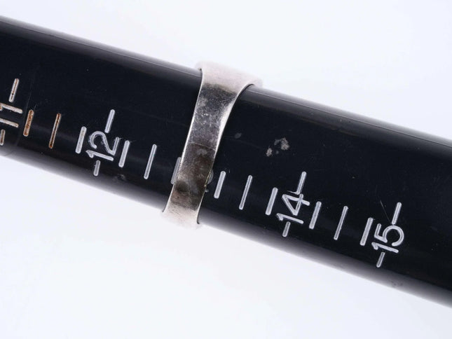 sz13 Vintage Zuni Silver Turquoise channel inlay ring - Estate Fresh Austin