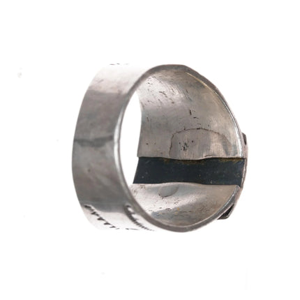 sz15 c1940's Navajo silver ring with nice turquoise - Estate Fresh Austin