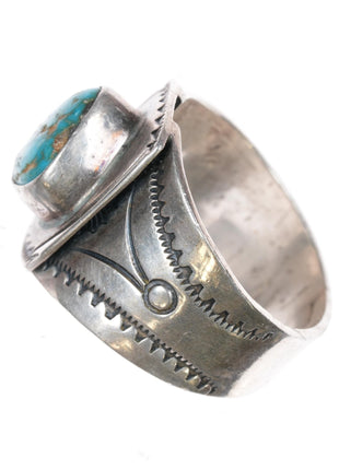 sz15 c1940's Navajo silver ring with nice turquoise - Estate Fresh Austin