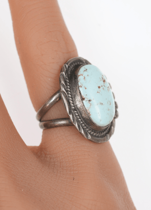 sz3 Burt Francisco Navajo silver and turquoise ring - Estate Fresh Austin