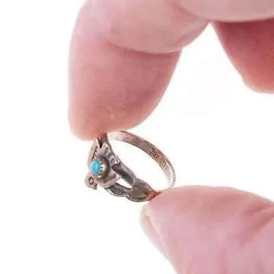 sz3 c1950's Bell Trading post sterling thunderbird ring - Estate Fresh Austin