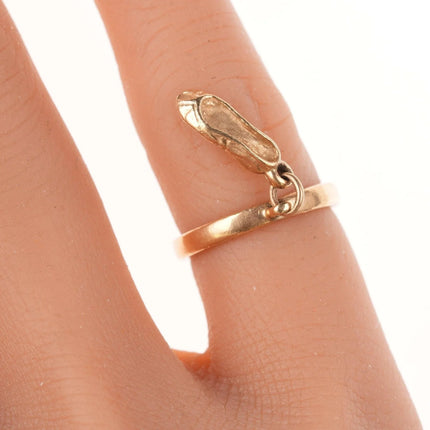 sz3 Retired James Avery 14k gold Ballet slipper ring - Estate Fresh Austin