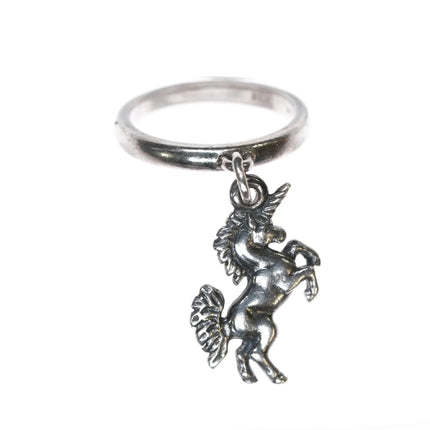 sz3 Retired James Avery unicorn charm dangle ring sterling silver - Estate Fresh Austin
