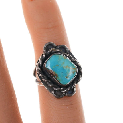 sz3 Vintage Native American Sterling and turquoise ring - Estate Fresh Austin