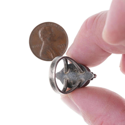 sz4 40's-50's Vintage Navajo Sterling and turquoise ring - Estate Fresh Austin