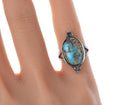 sz4 40's-50's Vintage Navajo Sterling and turquoise ring - Estate Fresh Austin