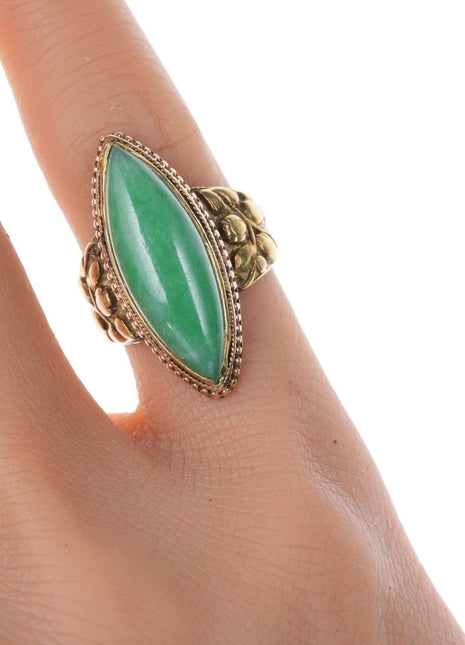 sz4 Antique Chinese 18k Jadeite ring - Estate Fresh Austin