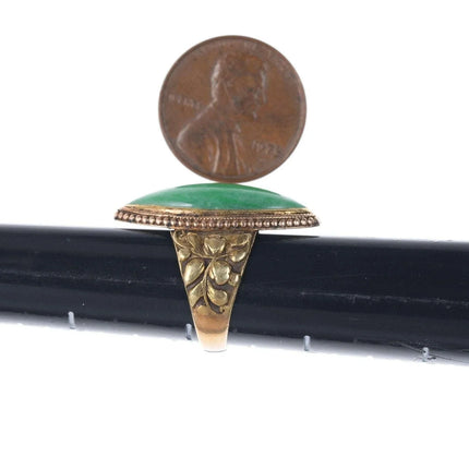 sz4 Antique Chinese 18k Jadeite ring - Estate Fresh Austin