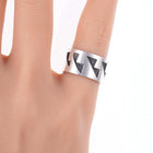 sz4 Bernard Dawahoya (1936-2010) Hopi Overlay silver ring - Estate Fresh Austin