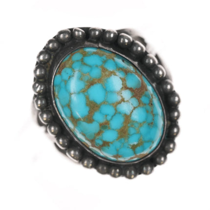 sz4 c1940's Navajo high grade turquoise sterling ring - Estate Fresh Austin