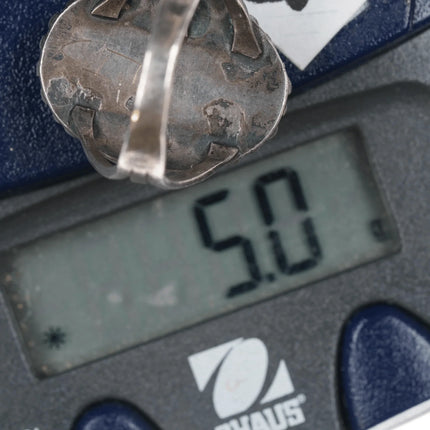 sz4 c1940's Navajo high grade turquoise sterling ring - Estate Fresh Austin