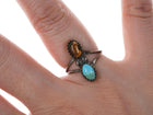 sz4 Vintage Native American Sterling turquoise and cats eye ring - Estate Fresh Austin