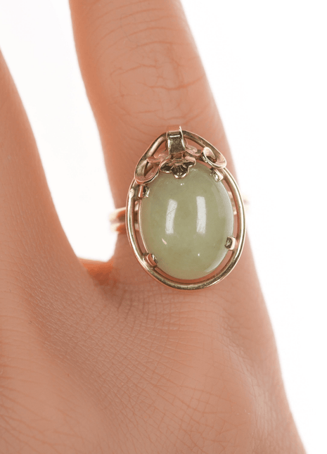 sz4.25 14k Ming's of Hawaii Jadeite ring - Estate Fresh Austin