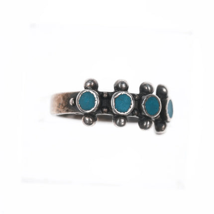 sz4.5 40's-50's Navajo Curio sterling snake eye ring - Estate Fresh Austin