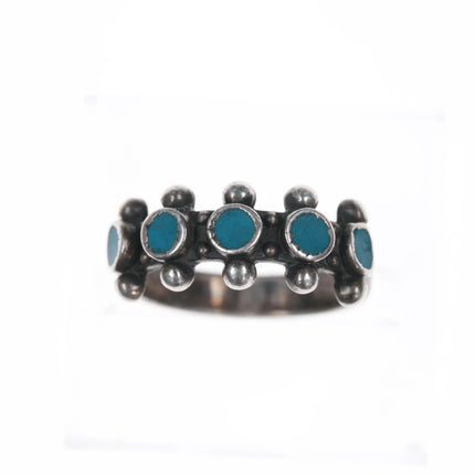 sz4.5 40's-50's Navajo Curio sterling snake eye ring - Estate Fresh Austin