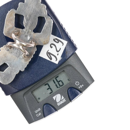 sz4.5 60's-70's Huge Vintage Zuni sterling Rainbow Man ring - Estate Fresh Austin