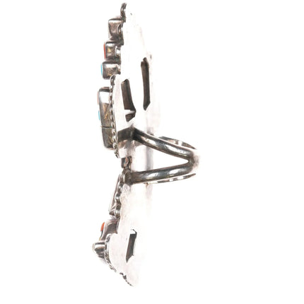 sz4.5 60's-70's Huge Vintage Zuni sterling Rainbow Man ring - Estate Fresh Austin