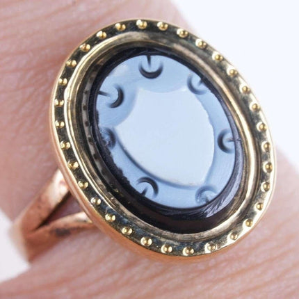 Sz4.5 Antique 14k gold cameo ring - Estate Fresh Austin