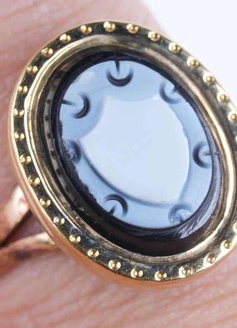 Sz4.5 Antique 14k gold cameo ring - Estate Fresh Austin