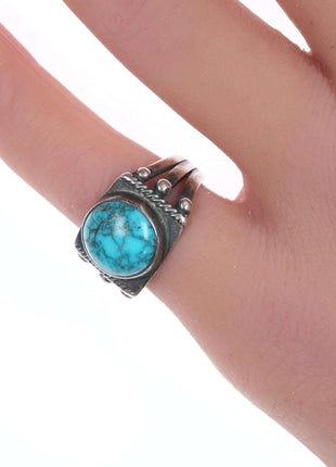 sz4.5 c1930's - 40's Navajo silver and turquoise ring - Estate Fresh Austin