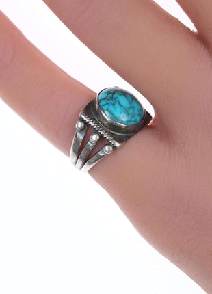 sz4.5 c1930's - 40's Navajo silver and turquoise ring - Estate Fresh Austin