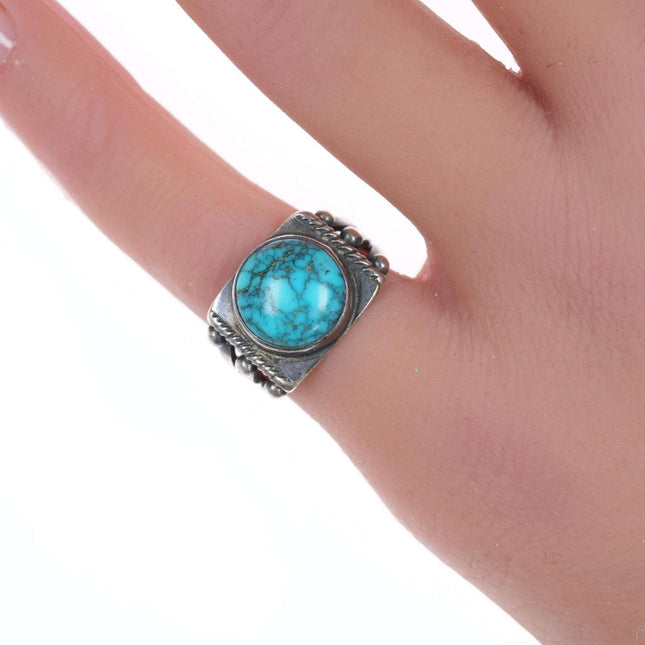 sz4.5 c1930's - 40's Navajo silver and turquoise ring - Estate Fresh Austin