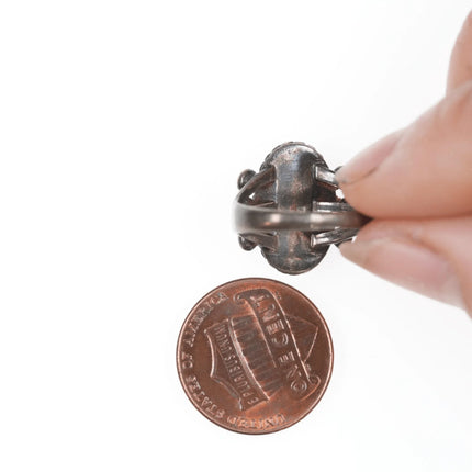 sz4.5 Early Navajo silver and high grade turquoise ring - Estate Fresh Austin