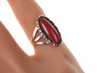 sz4.5 Navajo Irvin Kee 14k Gem Grade Mediterranean red coral ring - Estate Fresh Austin