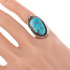 sz4.5 Vintage Navajo silver and turquoise ring - Estate Fresh Austin