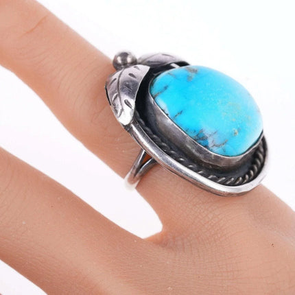 sz4.5 Vintage Navajo sterling and turquoise pear form ring - Estate Fresh Austin