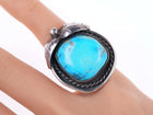 sz4.5 Vintage Navajo sterling and turquoise pear form ring - Estate Fresh Austin