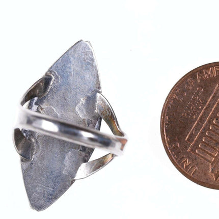 Sz4.5 Vintage Zuni Sterling Turquoise Snake eye ring - Estate Fresh Austin