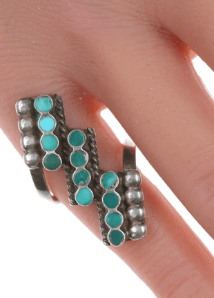 sz4.5 Zuni Dishta flush inlay turquoise ring - Estate Fresh Austin