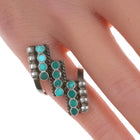 sz4.5 Zuni Dishta flush inlay turquoise ring - Estate Fresh Austin