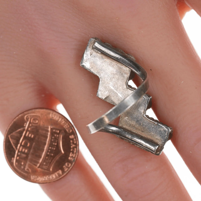 sz4.5 Zuni Dishta flush inlay turquoise ring - Estate Fresh Austin