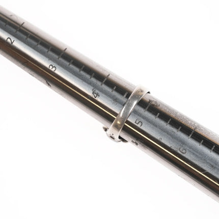 sz4.75 30's-40's Bell Trading Post Silver and turquoise row ring - Estate Fresh Austin