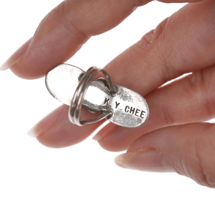 sz4.75 KY Chee Navajo modernist sterling and turquoise ring - Estate Fresh Austin