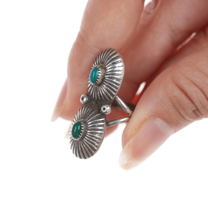 sz4.75 KY Chee Navajo modernist sterling and turquoise ring - Estate Fresh Austin