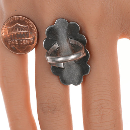 sz4.75 Navajo Morenci turquoise silver ring - Estate Fresh Austin