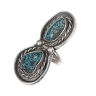 sz4.75 Vintage Native American silver spiderweb turquoise ring - Estate Fresh Austin