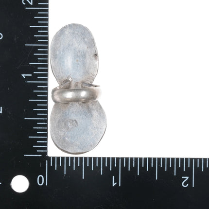 sz4.75 Vintage Native American silver spiderweb turquoise ring - Estate Fresh Austin