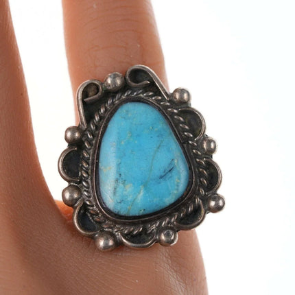 sz4.75 Vintage Native American Sterling and turquoise ring - Estate Fresh Austin