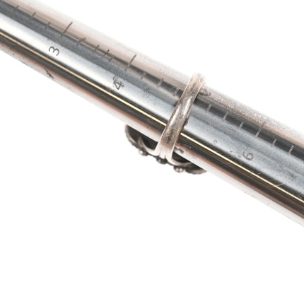 sz5 30's-40's Navajo silver picture jasper ring - Estate Fresh Austin