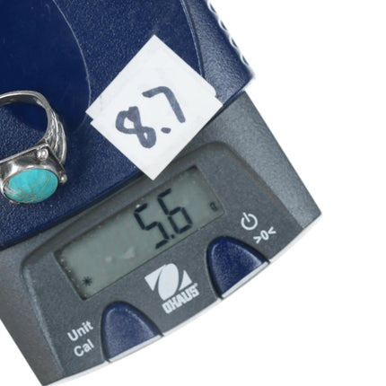 sz5 30's-40's Navajo silver ring with turquoise - Estate Fresh Austin