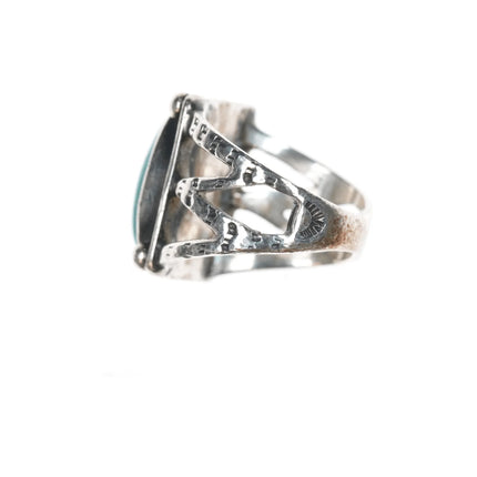 sz5 30's-40's Navajo silver ring with turquoise - Estate Fresh Austin
