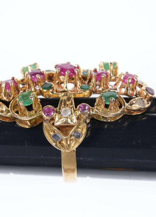 sz5 Estate 18k gold Diamond, Ruby, and Emerald ring - Estate Fresh Austin